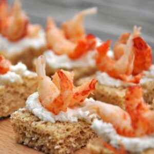 Canapés apéros aux écrevisses des marais (Dukan)